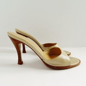 Bebe Cream Leather Mules